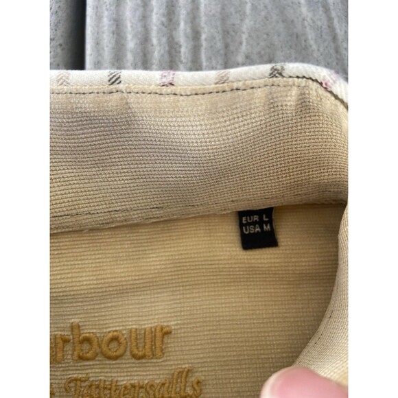 BARBOUR Mens Bank Tattersalls Regular Shirt M Plaid Beige Country Hipster - Picture 6 of 16